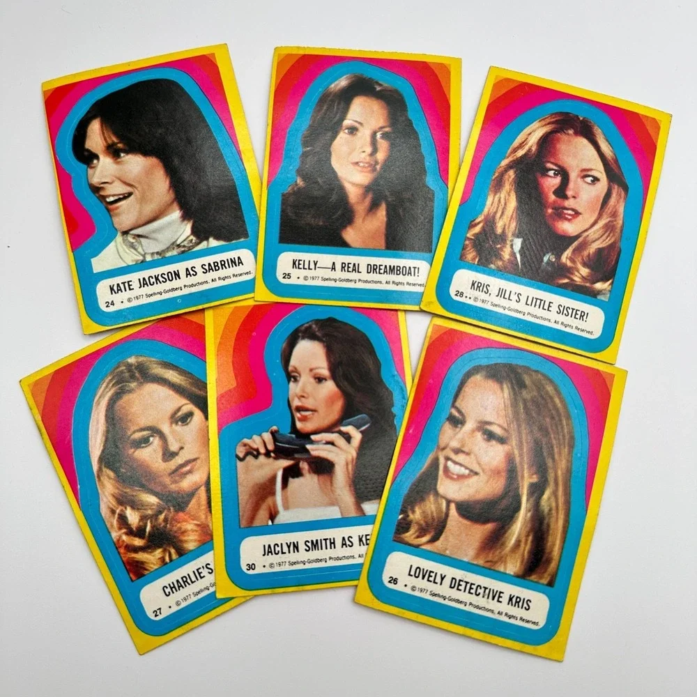 Vintage 1977 Charlies Angels Trading Cards Set of‎ 6 Kate Jackson Jaclyn Smith